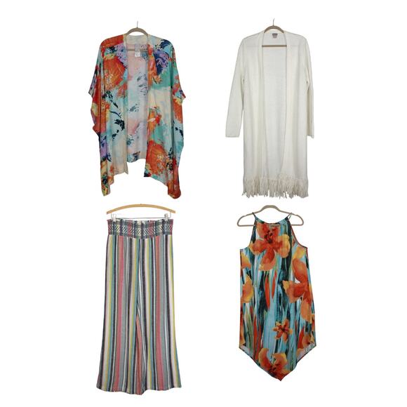 Large 4 SUMMER Essentials BeachPant Wrap CoverUp TankDress Cardigan - Picture 1 of 16